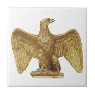 Vintage Golden American Eagle Patriotic Art Ceramic Tile