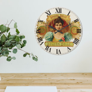 Vintage Golden Belle Large Clock