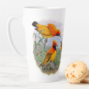 Vintage Golden Bird Of Paradise - Latte Mug