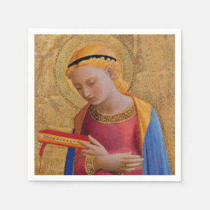 Vintage Golden Christian Holy Figure Napkin