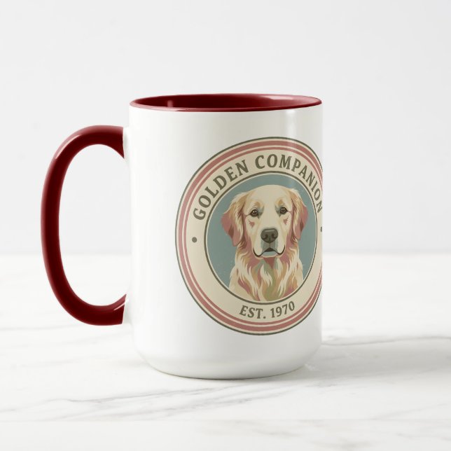 Vintage Golden Companion Golden Retriever 1970 Mug (Left)