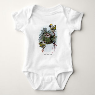 Vintage Golden-crowned Kinglet Baby Bodysuit