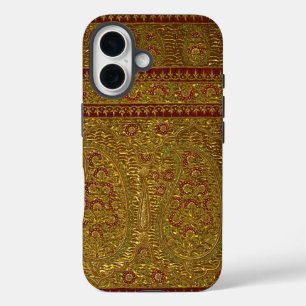 Vintage Golden Floral Pattern with Paisley iPhone 16 Case