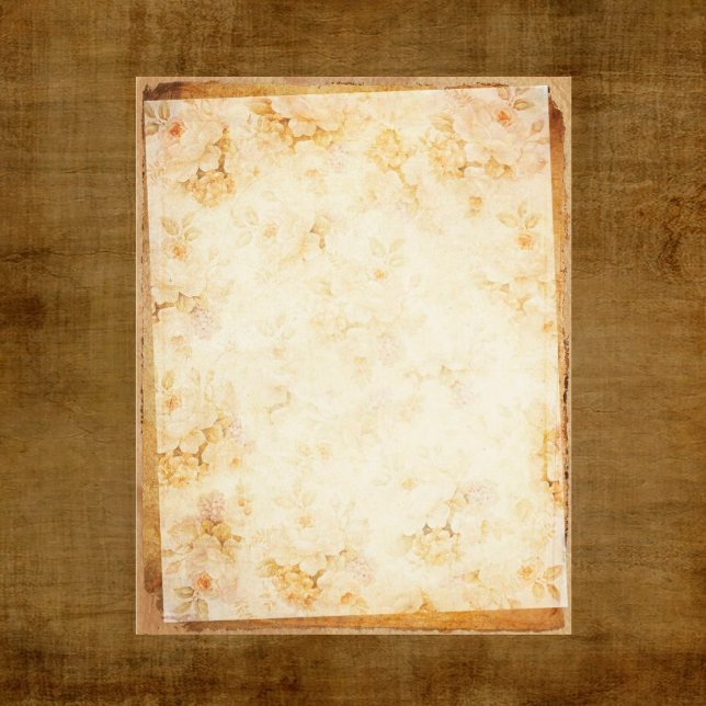 Vintage Golden Floral Scrapbook Paper (Creator Uploaded)