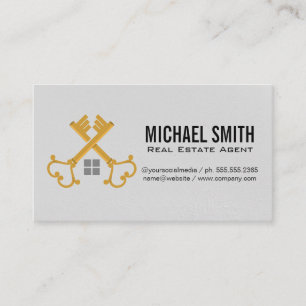 Vintage Golden Keys Cross Real Estate Business Card
