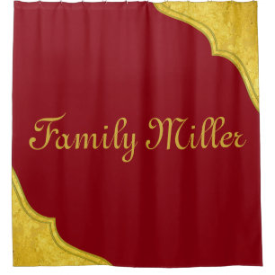 Vintage Golden Leaf Border I + your ideas Shower Curtain