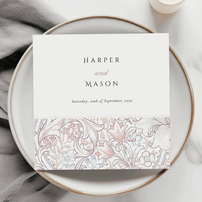 Vintage Golden Lilies William Morris Wedding Napkin (Creator Uploaded)