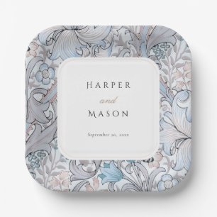 Vintage Golden Lilies William Morris Wedding Paper Plate