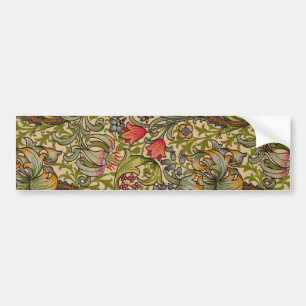 Vintage Golden Lilly Floral Design Bumper Sticker