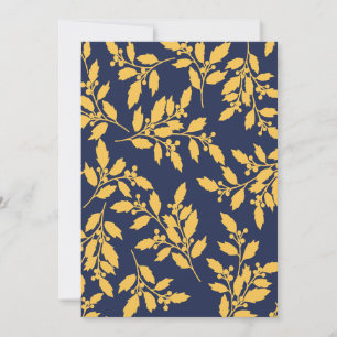 Vintage Golden Mistletoe Holiday Card