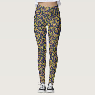 Vintage Golden Mistletoe Leggings