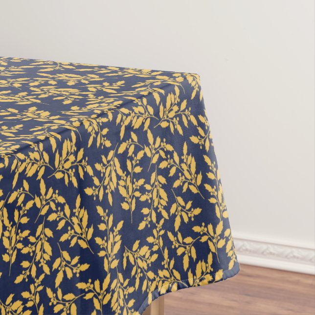 Vintage Golden Mistletoe Tablecloth (In Situ)
