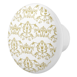 Vintage golden Ornaments + your backgr. & ideas Ceramic Knob