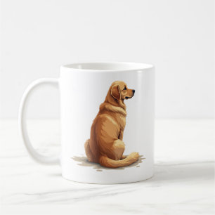 Vintage Golden Retriever Back View Dog Lover Illus Coffee Mug