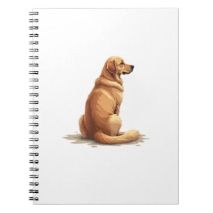 Vintage Golden Retriever Back View Dog Lover Illus Notebook