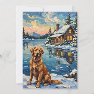 Vintage Golden Retriever by Lakeside Christmas Holiday Card