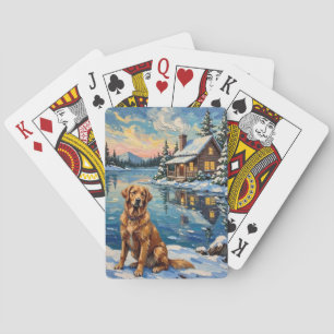 Vintage Golden Retriever by Lakeside Christmas Playing Cards