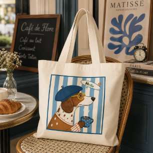 Vintage Golden Retriever Coffee Co Retro Large Tote Bag