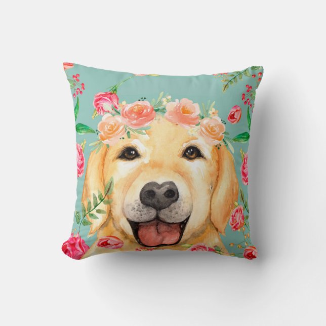Vintage Golden Retriever Cushion (Front)