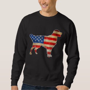 Vintage Golden Retriever Dog American Flag 4th Of Sweatshirt