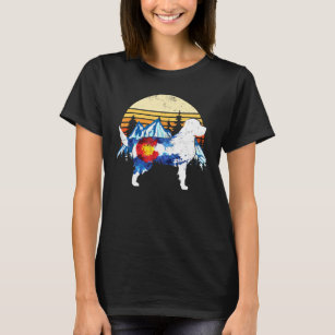 Vintage Golden Retriever Dog Colorado Flag Sunset  T-Shirt
