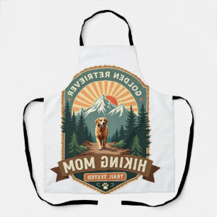 Vintage Golden Retriever Hiking Mum Trail Tested M Apron