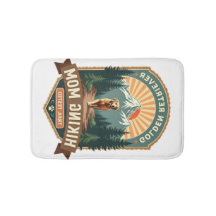 Vintage Golden Retriever Hiking Mum Trail Tested M Bath Mat