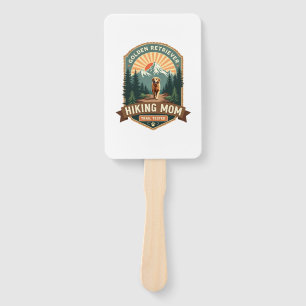 Vintage Golden Retriever Hiking Mum Trail Tested M Hand Fan