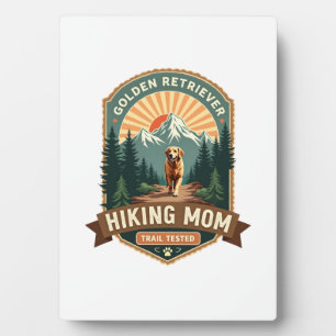 Vintage Golden Retriever Hiking Mum Trail Tested M Plaque
