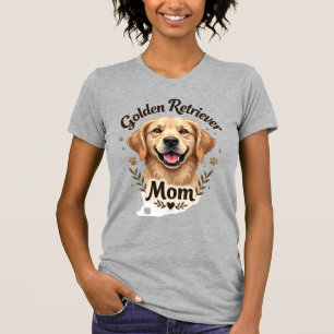 Vintage Golden Retriever Mom Dog Lover Typography  T-Shirt