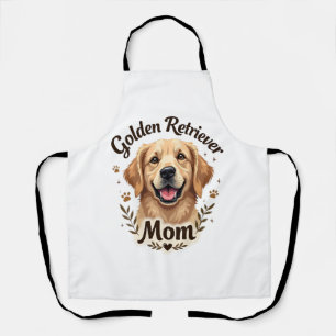 Vintage Golden Retriever Mum Dog Lover Typography Apron