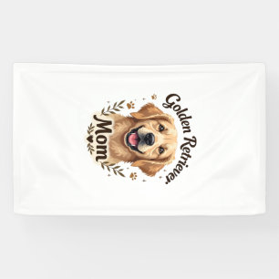 Vintage Golden Retriever Mum Dog Lover Typography Banner