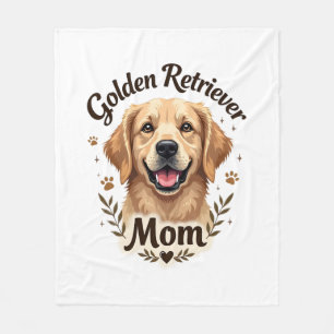 Vintage Golden Retriever Mum Dog Lover Typography Fleece Blanket