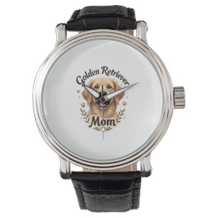Vintage Golden Retriever Mum Dog Lover Typography Watch