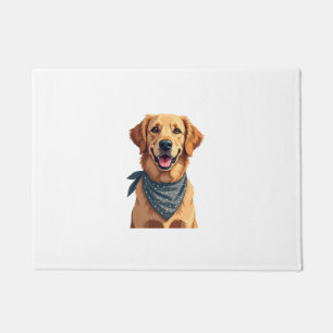 Vintage Golden Retriever Portrait with Colourful B Doormat