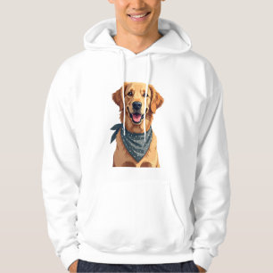 Vintage Golden Retriever Portrait with Colourful B Hoodie
