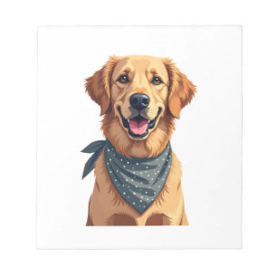 Vintage Golden Retriever Portrait with Colourful B Notepad