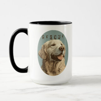 Vintage Golden Retriever Rescue Dog Portrait Mug