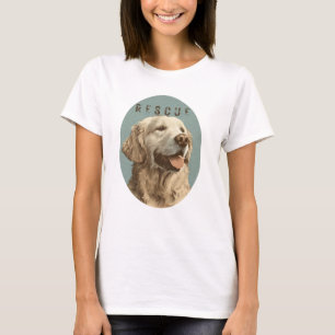 Vintage Golden Retriever Rescue Dog Portrait T-Shirt