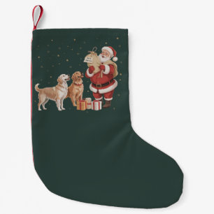 Vintage Golden Retriever Santa Christmas Dog Mum Small Christmas Stocking