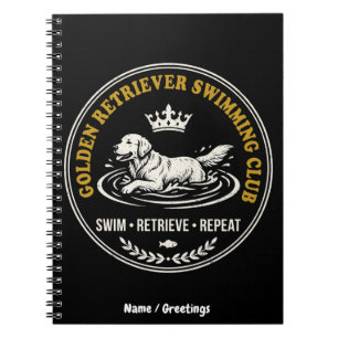Vintage Golden Retriever Swimming Club Retro Dog Notebook