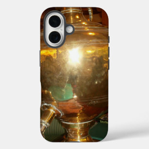 Vintage Golden Samovar   Heirloom Tea Pot Art Prin iPhone 16 Case