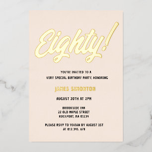 Vintage Golden Script 80th Birthday Party