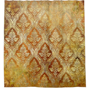 vintage golden shabby background shower curtain