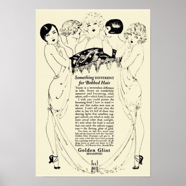 Vintage Golden Shampoo Ad Poster (Front)