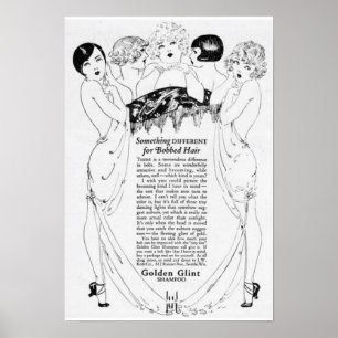 Vintage Golden Shampoo Ad Poster