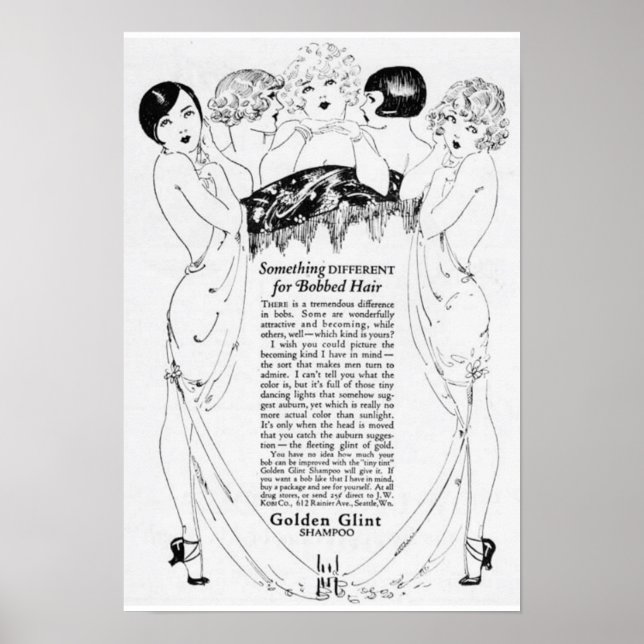 Vintage Golden Shampoo Ad Poster (Front)