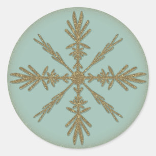 Vintage Golden Snowflake 6 Classic Round Sticker