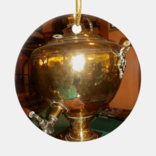 Vintage Golden Tea Pot Wall Art & Print Ceramic Ornament