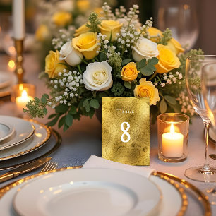 Vintage Golden Wedding Table Number